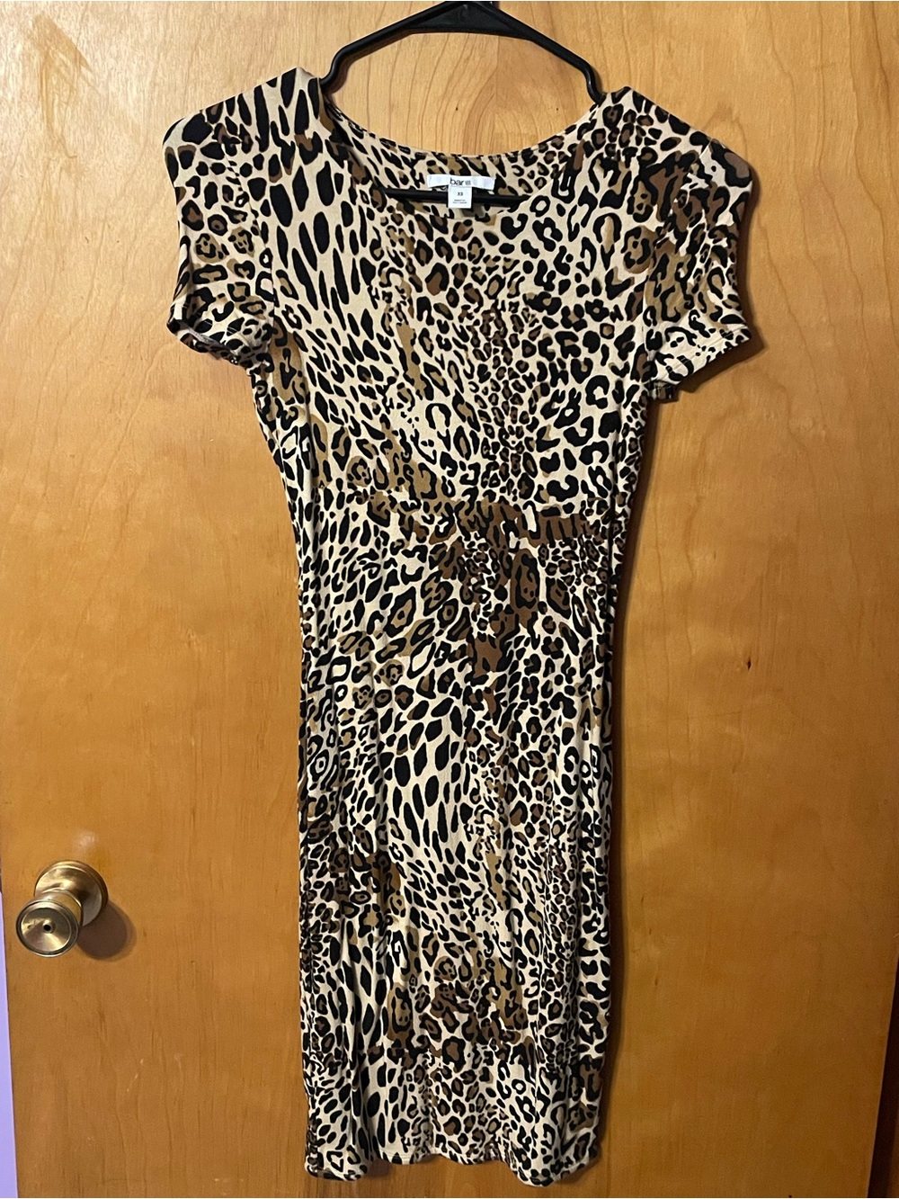 Bar III Leopard-Print Midi Dress in Beige and Brown